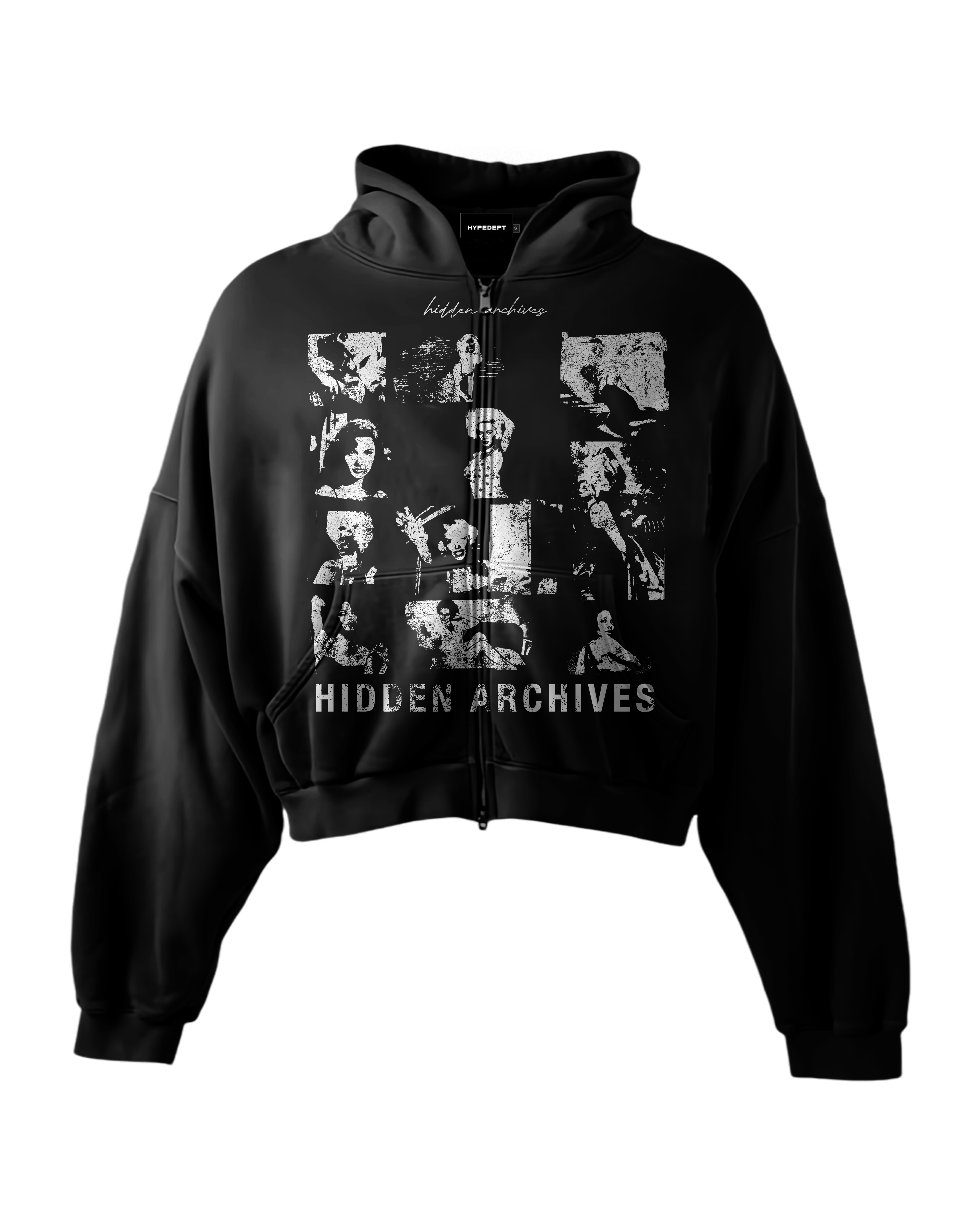 'HIDDEN ARCHIVES' HEAVYWEIGHT BOXY ZIPUP HOODIE