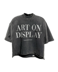 "ART ON DISPLAY" RHINESTONE DISTRESSTED TEE